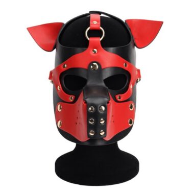 black and red puppy hood front view