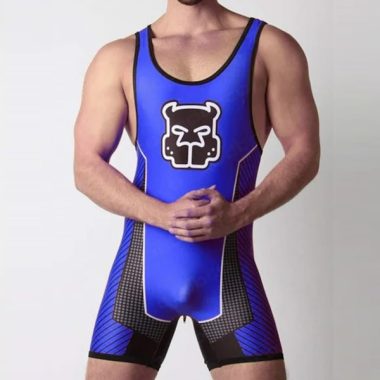 dark blue pup play singlet