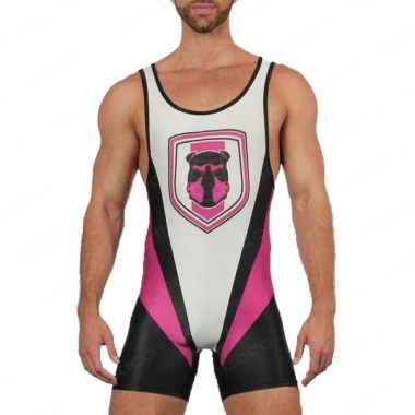 striped pink pup play singlet