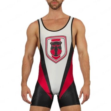 striped red pup play singlet