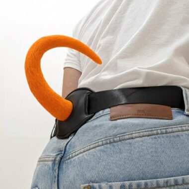 pup play tail belt attachment blaze orange
