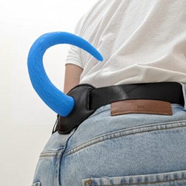 silicone pup play belt attachment sky blue