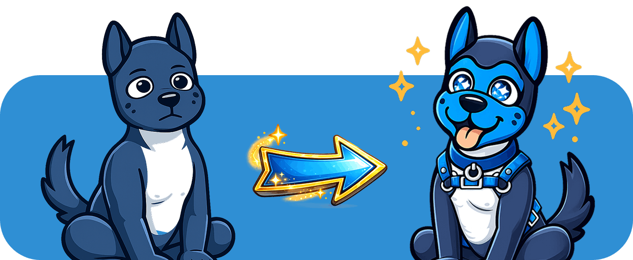 puppy wearing pup play gear to go into the pup mindset