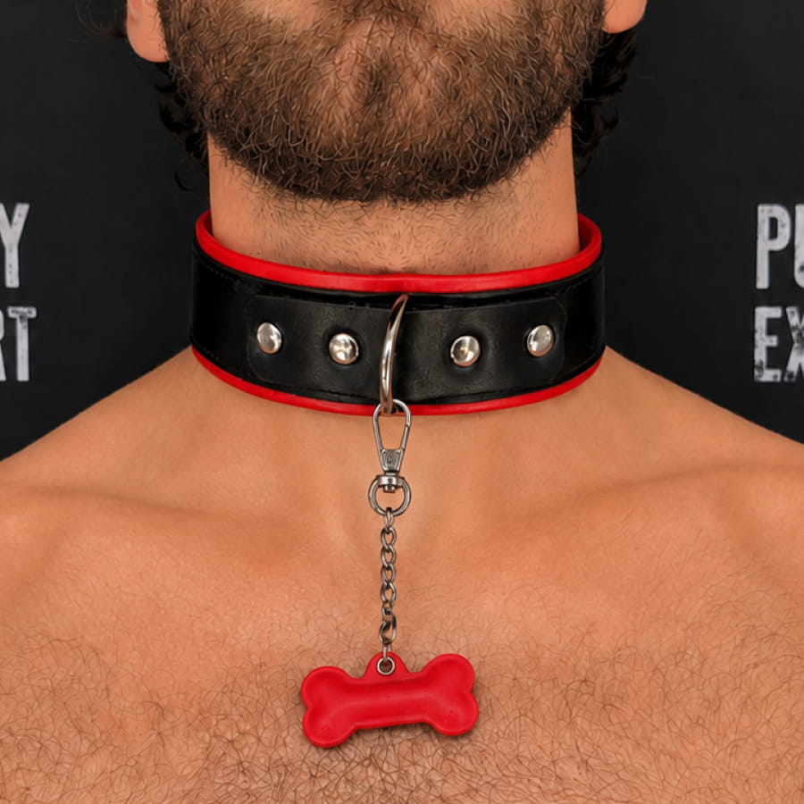 GB Leather Pup Play Collar – Alpha Red