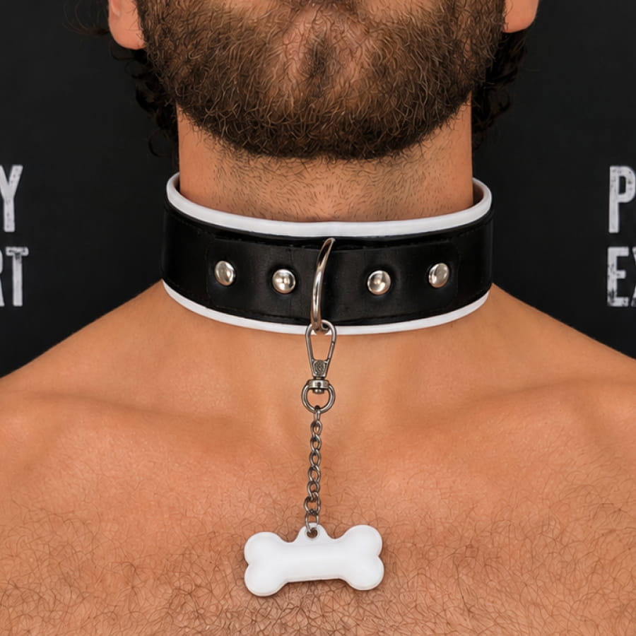 GB Leather Pup Play Collar – Pure White