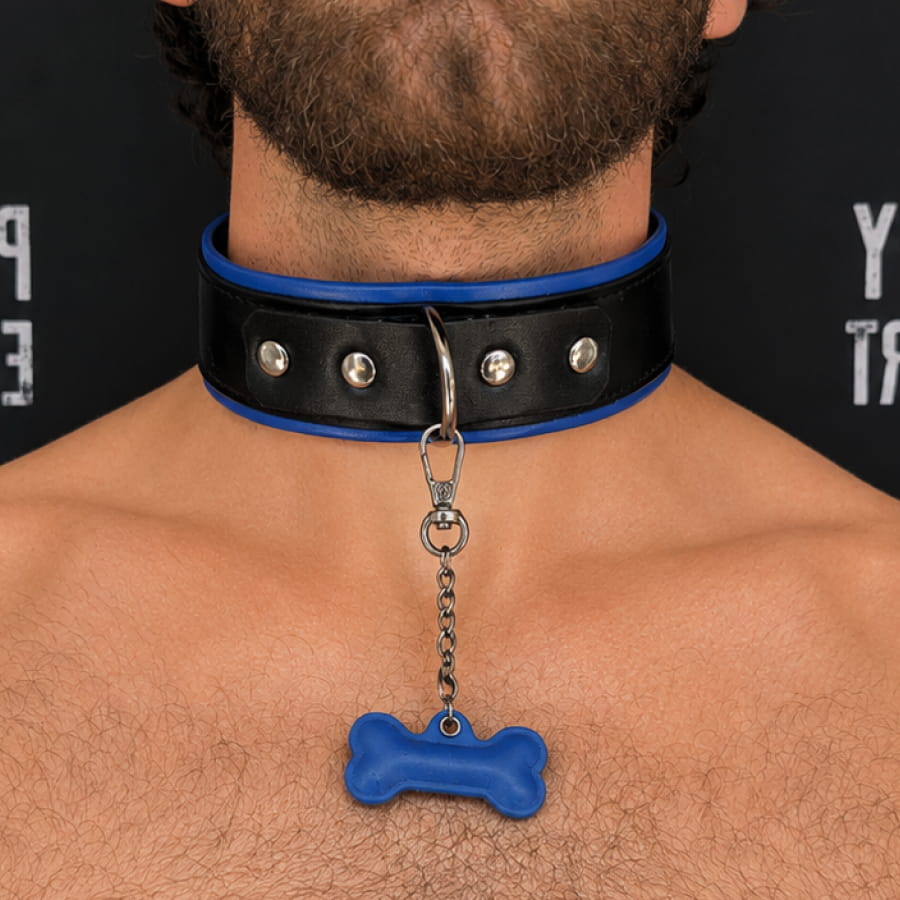 GB Leather Pup Play Collar – Royal Blue