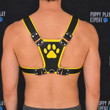 GB Leather Pup Play Harness in Yellow