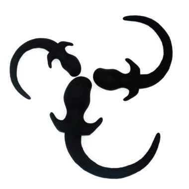 black puppy tail plug of silicone material