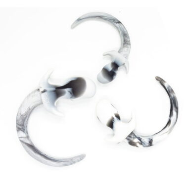 pure white dog tail plug of silicone material