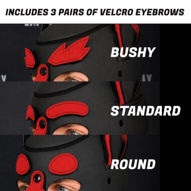 GB Neoprene Puppy Hood - Alpha Red eyebrow sets