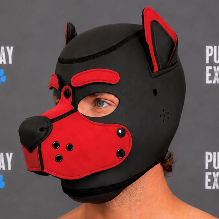 GB Neoprene Puppy Hood - Alpha Red normal eyebrows alpha red neoprene puppy hood