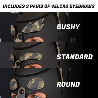 GB Neoprene Puppy Hood - Brown Camo eyebrow sets