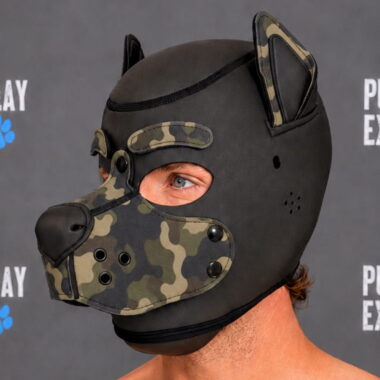 brown camo neoprene puppy hood