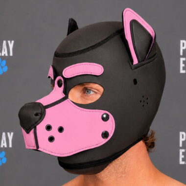 bubblegum pink neoprene puppy play hood