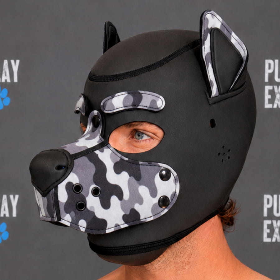 GB Neoprene Puppy Hood - Gray Camo normal eyebrows gray camo neoprene puppy hood