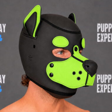 GB Neoprene Puppy Hood - Light Green round eyebrows