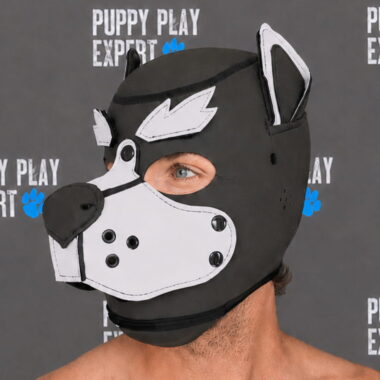 GB Neoprene Puppy Hood - Pure White bushy eyebrows