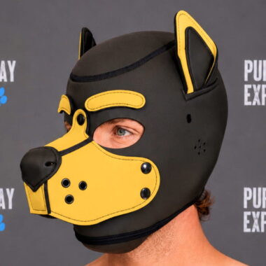 yellow neoprene puppy hood