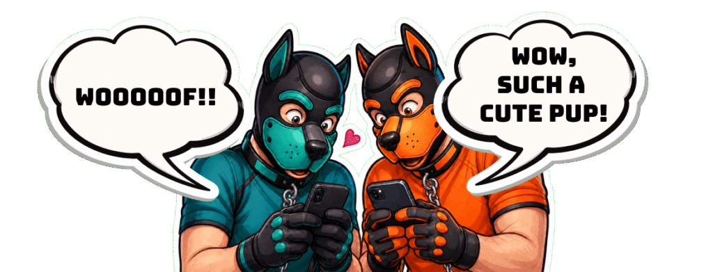 two pups texting each other