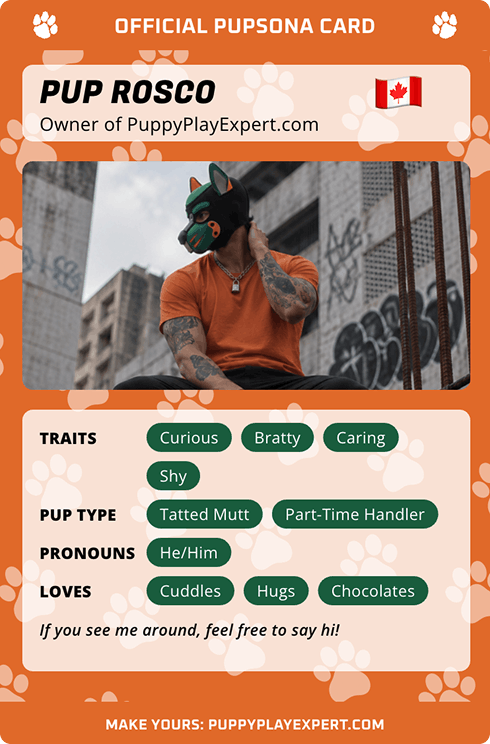 pupsona card of pup rosco
